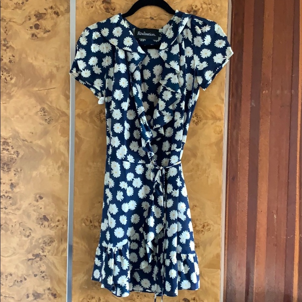 Realisation Par Blue Daisy Ruffle Wrap Dress XS